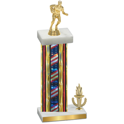 Accented Single Flag USA Victory Rugby Trophy