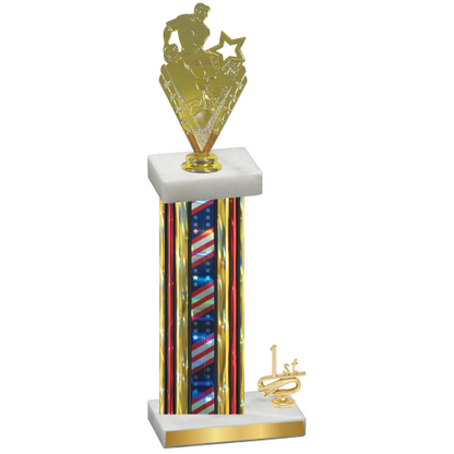 Accented Single Flag USA First Place Rugby Trophy