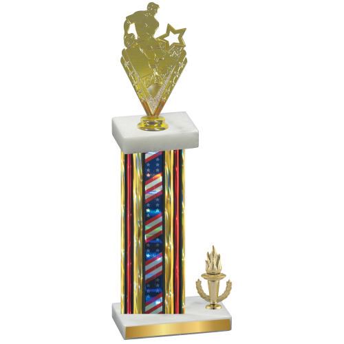 Accented Single Flag USA Victory Rugby Trophy