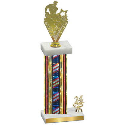 Accented Single Flag USA Year Rugby Trophy