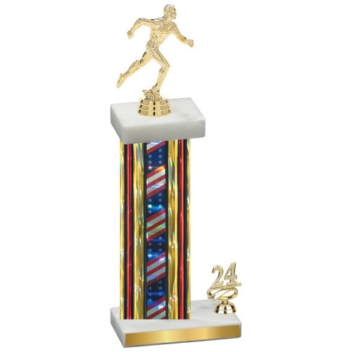 Accented Single Flag USA Year Running Trophy