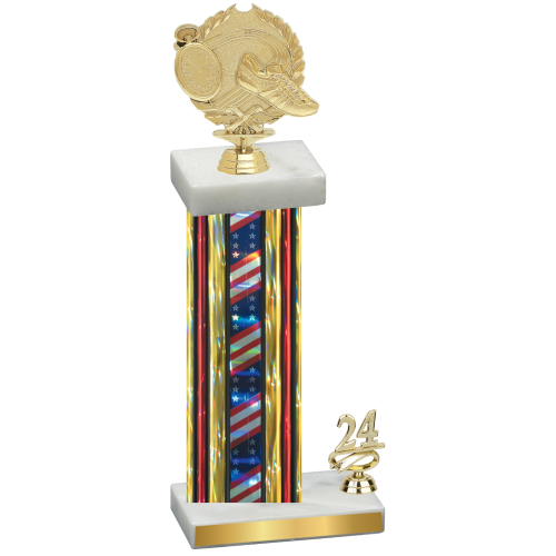 Accented Single Flag USA Year Running Trophy