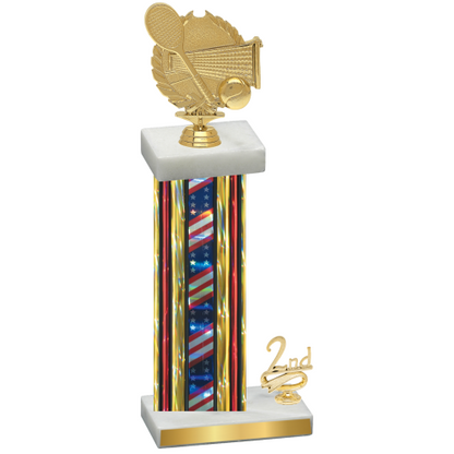 Accented Single Flag USA Second Place Tennis Trophy