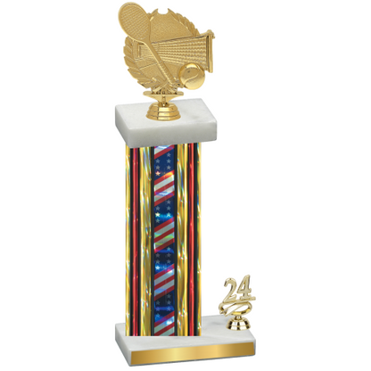 Accented Single Flag USA Year Tennis Trophy