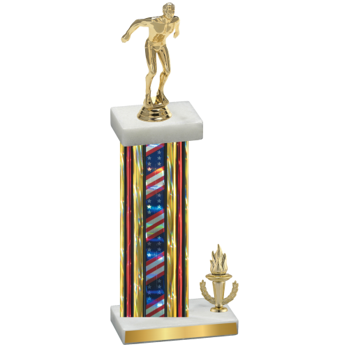 Accented Single Flag USA Victory Swimming Trophy