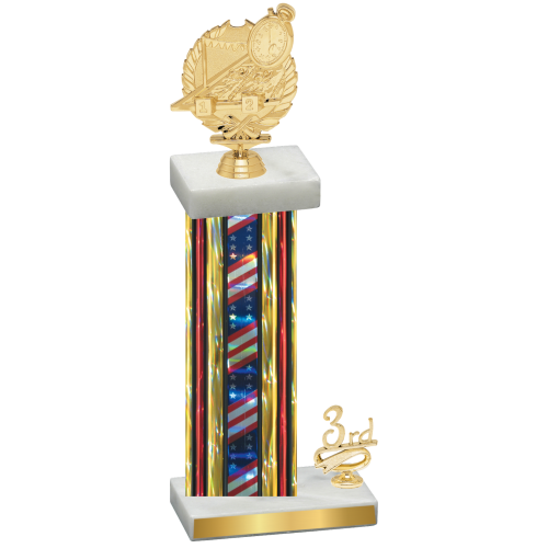 Accented Single Flag USA Third Place Swimming Trophy