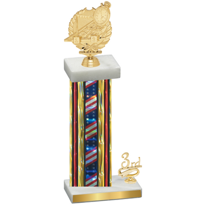 Accented Single Flag USA Third Place Swimming Trophy