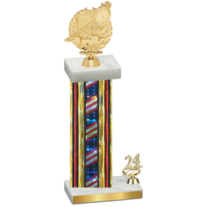 Accented Single Flag USA Year Swimming Trophy