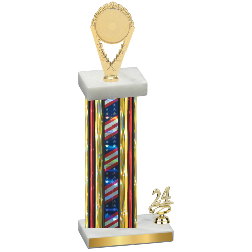 Accented Single Flag USA Year Insert Trophy