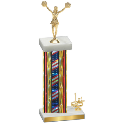 Accented Single Flag USA First Place Cheerleading Trophy