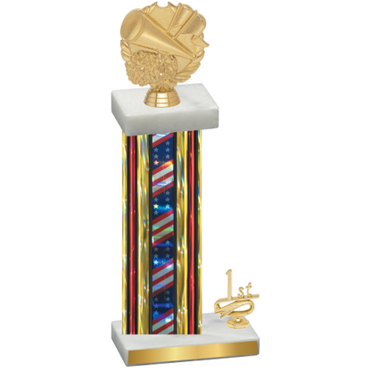 Accented Single Flag USA First Place Cheerleading Trophy