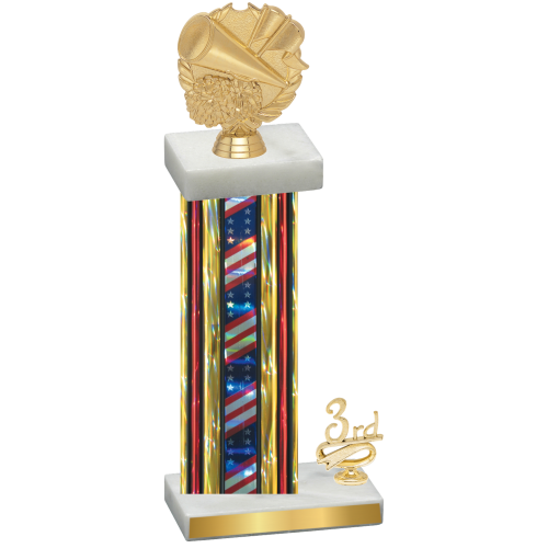 Accented Single Flag USA Third Place Cheerleading Trophy