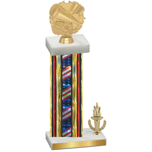 Accented Single Flag USA Victory Cheerleading Trophy