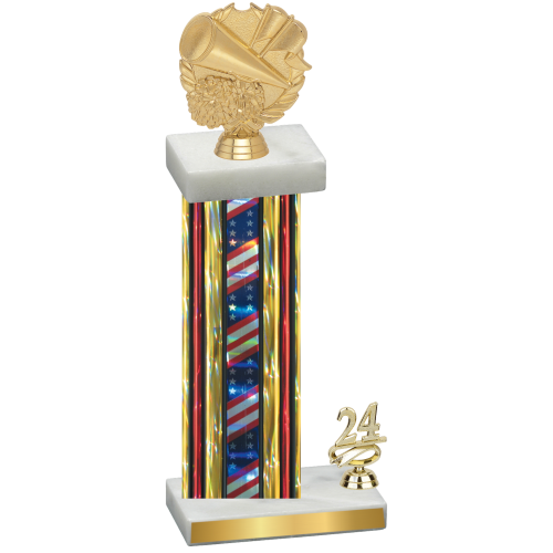 Accented Single Flag USA Year Cheerleading Trophy