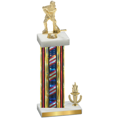 Accented Single Flag USA Victory Hockey Trophy