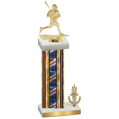 Accented Single Flag USA Victory Lacrosse Trophy