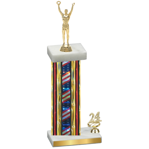 Accented Single Flag USA Year Victory Trophy