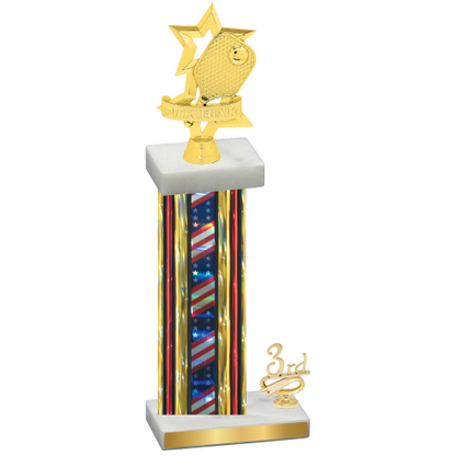 Accented Single Flag USA Third Place Pickleball Trophy