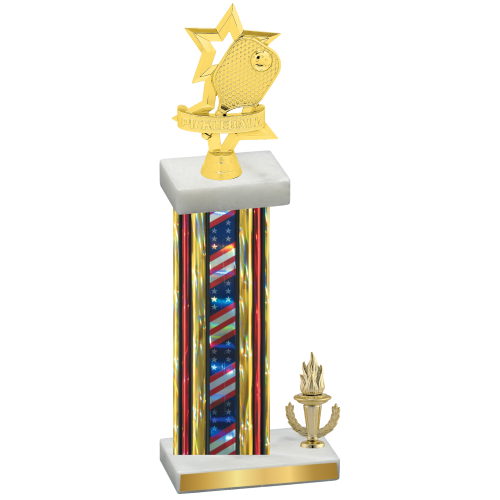 Accented Single Flag USA Victory Pickleball Trophy