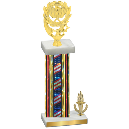 Accented Single Flag USA Victory Pickleball Trophy