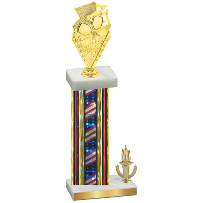 Accented Single Flag USA Victory Pickleball Trophy