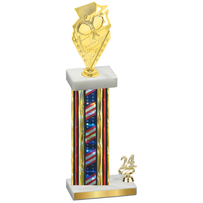 Accented Single Flag USA Year Pickleball Trophy