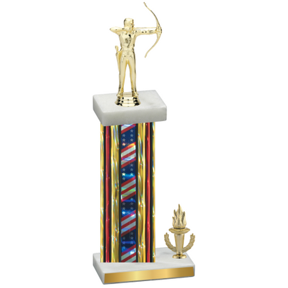 Accented Single Flag USA Victory Archery Trophy