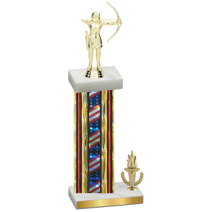 Accented Single Flag USA Victory Archery Trophy