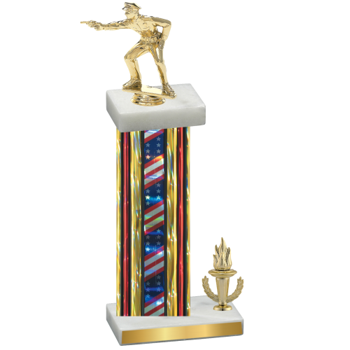 Accented Single Flag USA Victory Shooter Trophy