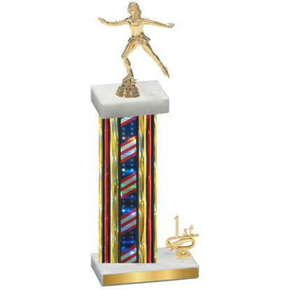 Accented Single Flag USA First Place Skater Trophy