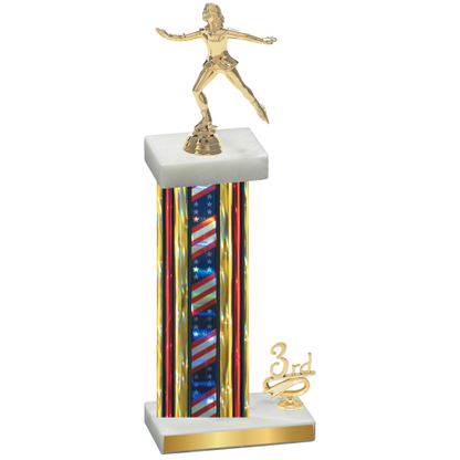Accented Single Flag USA Third Place Skater Trophy