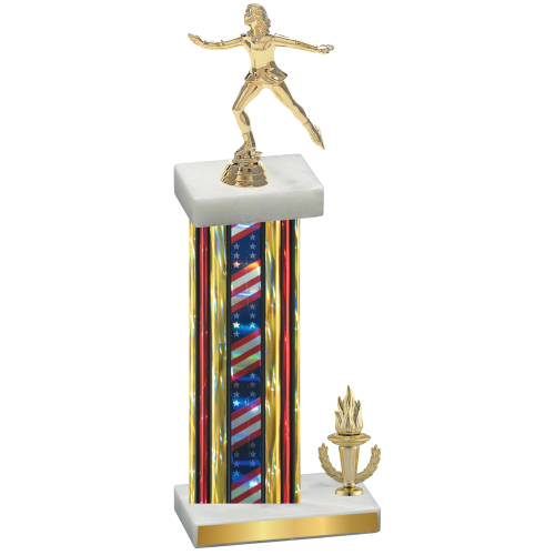 Accented Single Flag USA Victory Skater Trophy