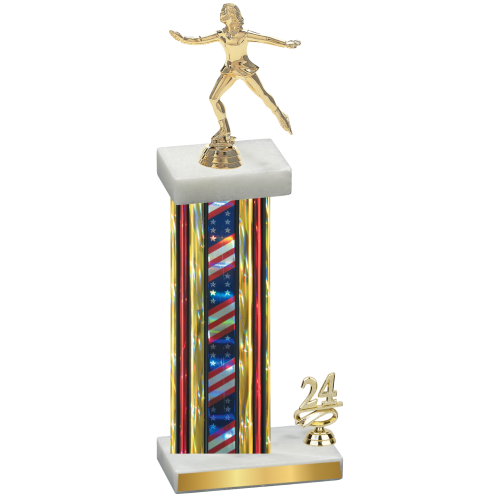 Accented Single Flag USA Year Skater Trophy