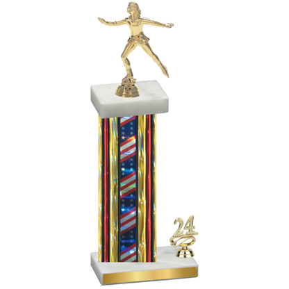 Accented Single Flag USA Year Skater Trophy