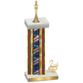 Accented Single Flag USA Second Place Chess Trophy