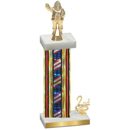 Accented Single Flag USA Second Place Holiday Trophy