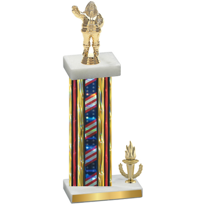 Accented Single Flag USA Victory Holiday Trophy