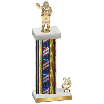 Accented Single Flag USA Year Holiday Trophy