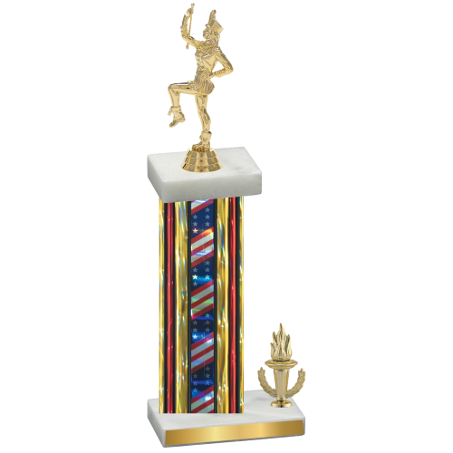 Accented Single Flag USA Victory Majorette Trophy