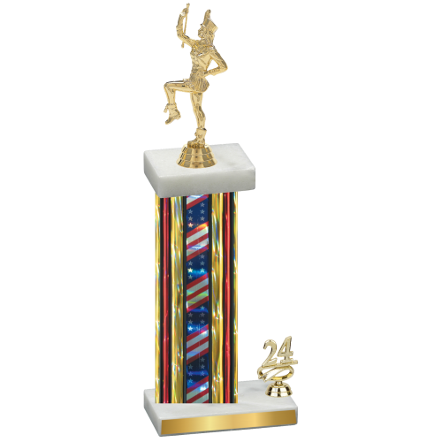 Accented Single Flag USA Year Majorette Trophy