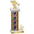 Accented Single Flag USA Fourth Place Fishing Trophy