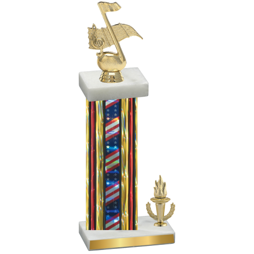 Accented Single Flag USA Victory Music Trophy