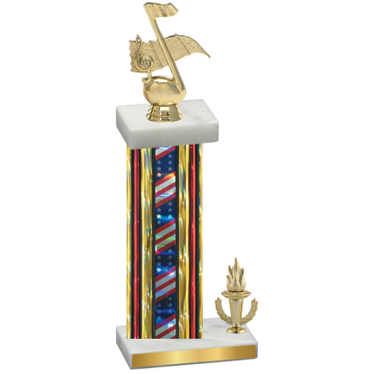 Accented Single Flag USA Victory Music Trophy