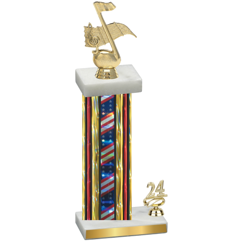 Accented Single Flag USA Year Music Trophy