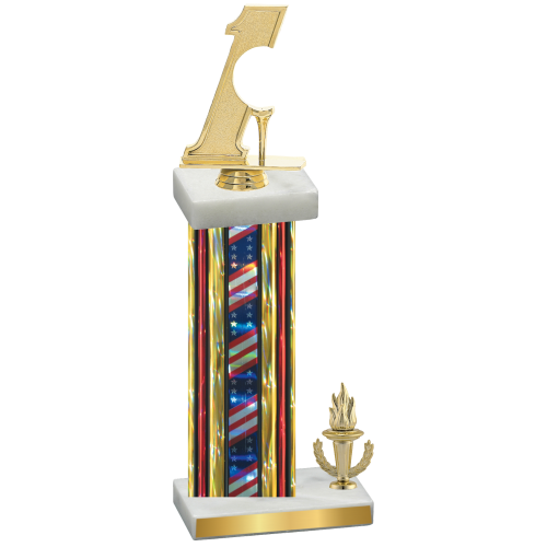 Accented Single Flag USA Victory Golf Trophy