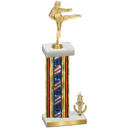 Accented Single Flag USA Victory Karate Trophy