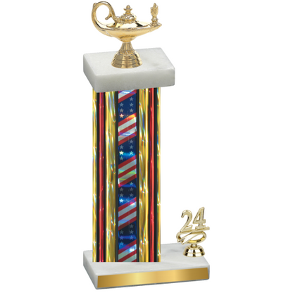 Accented Single Flag USA Year Academics Trophy