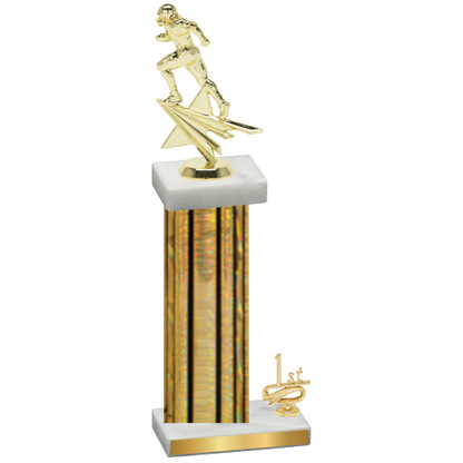 Accented Single Gold Glacier First Place Football Trophy