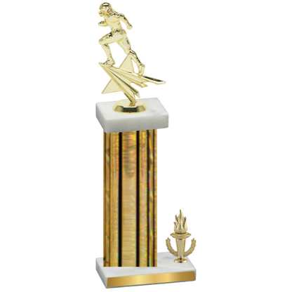 Accented Single Gold Glacier Victory Football Trophy