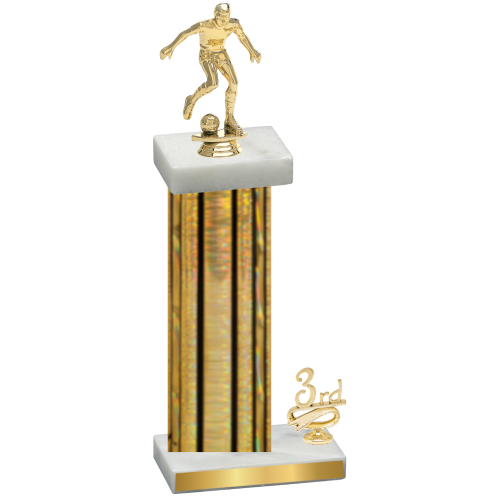 Accented Single Gold Glacier Third Place Soccer Trophy